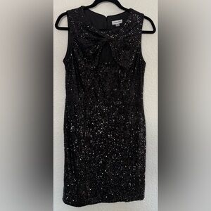 Calvin Klein Black Sequin Sheath Dress Size 10